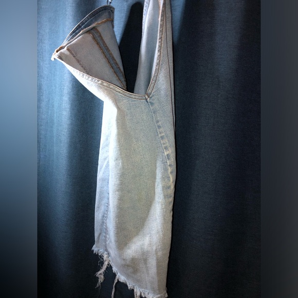 Target Wild Fable Womens Overalls Cut Off Dress Skirt Size XSmall Denim - Picture 13 of 17